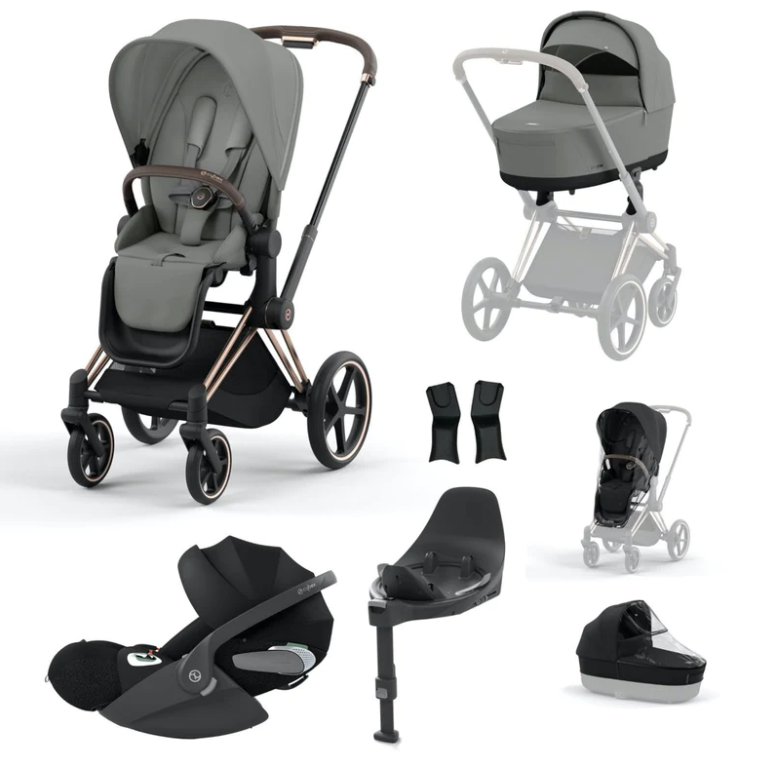 Коляска 4 в 1 Cybex Priam Mirage Grey, шасси rosegold Коляска 4 в 1 Cybex Priam Mirage Grey, шасси rosegold